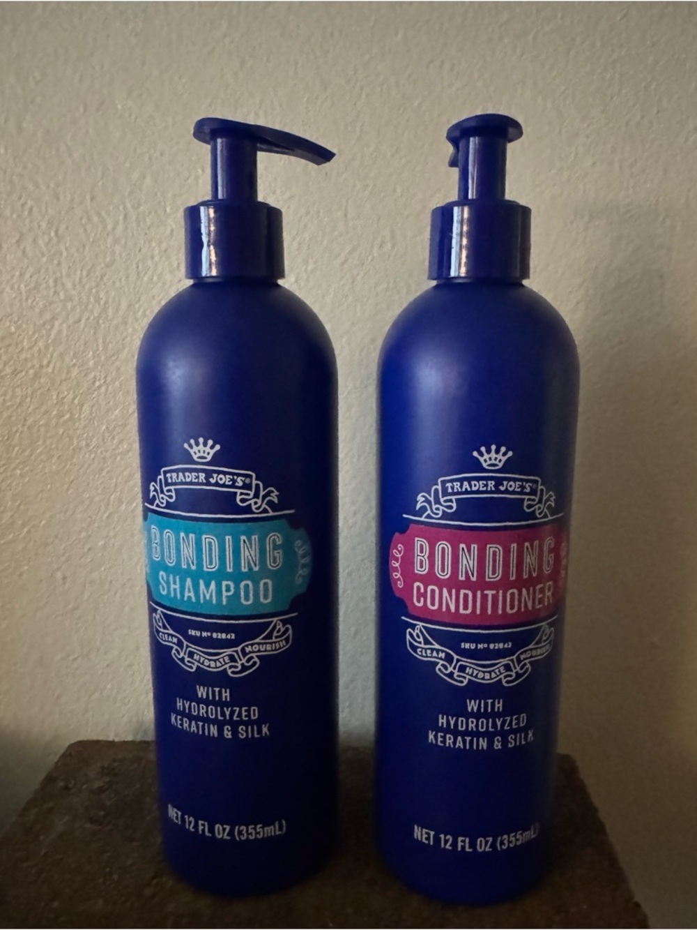 Trader Joe's Bonding Shampoo & Conditioner Set - Blue Bottles